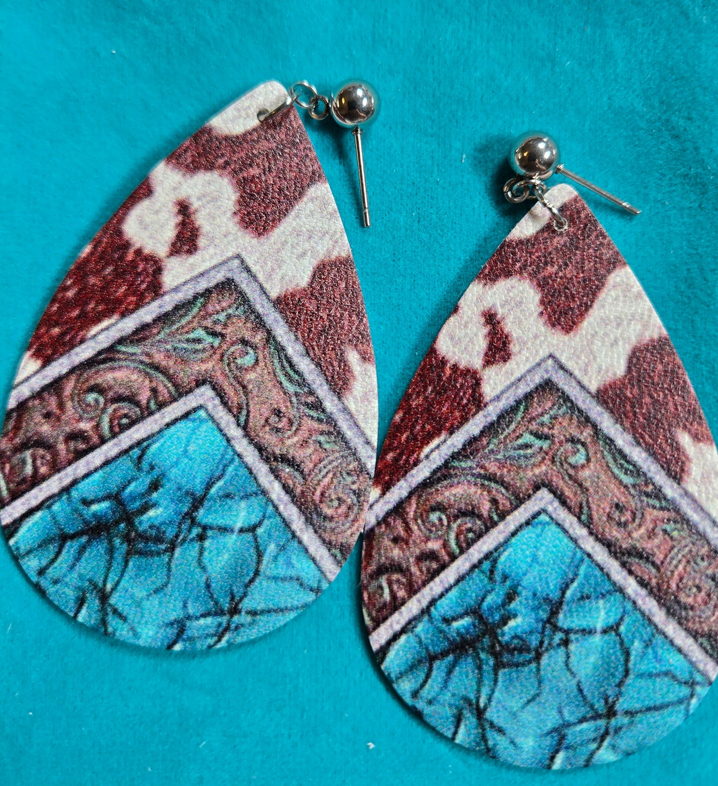 Faux Leather w/sterling ear hooks