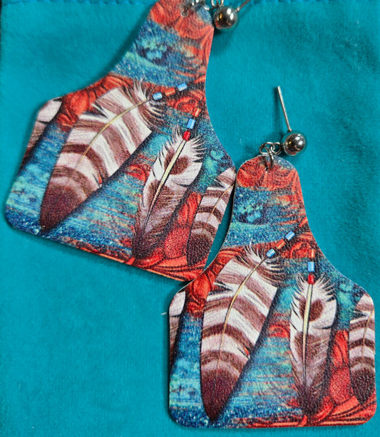 Faux Leather w/sterling ear hooks