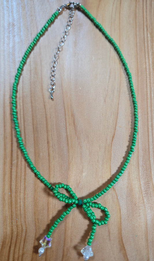 Green Bow Necklace