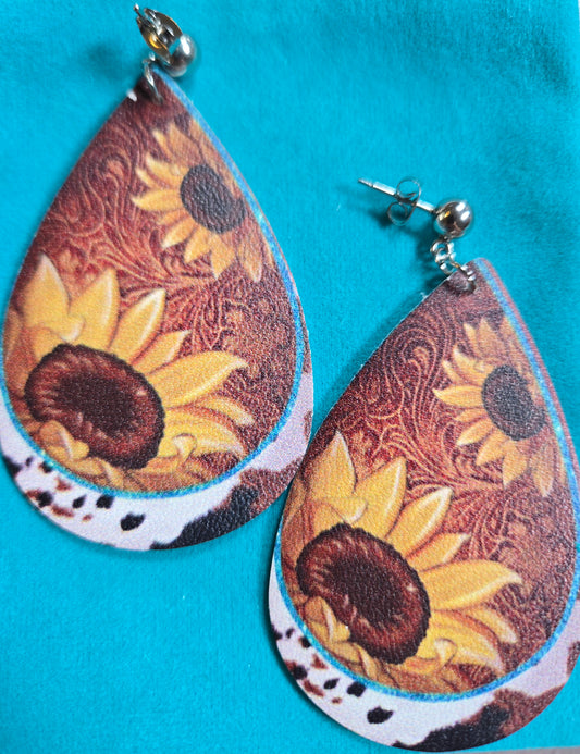 Faux Leather w/sterling ear hooks