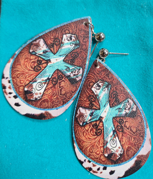Faux Leather w/sterling ear hooks